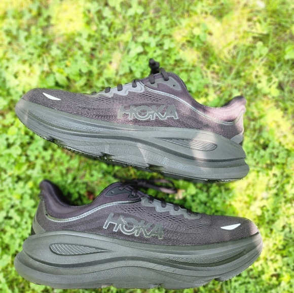 Size 12.5 D - Men's HOKA Bondi 9 All Black - Picture 4 of 11